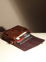 Brown Leather Satchel Messenger Bag - Image 4