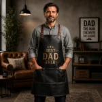 Best Dad Ever Genuine Vintage Black Leather Apron | Father's Day Gift