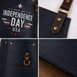 USA Independence Day Leather Apron – Premium Genuine Leather BBQ & Cooking Apron with Worldwide Shipping - Image 2