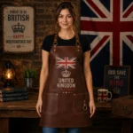 United Kingdom Leather Apron for Women – Premium Brown Genuine Leather Heritage Apron | Worldwide Shipping