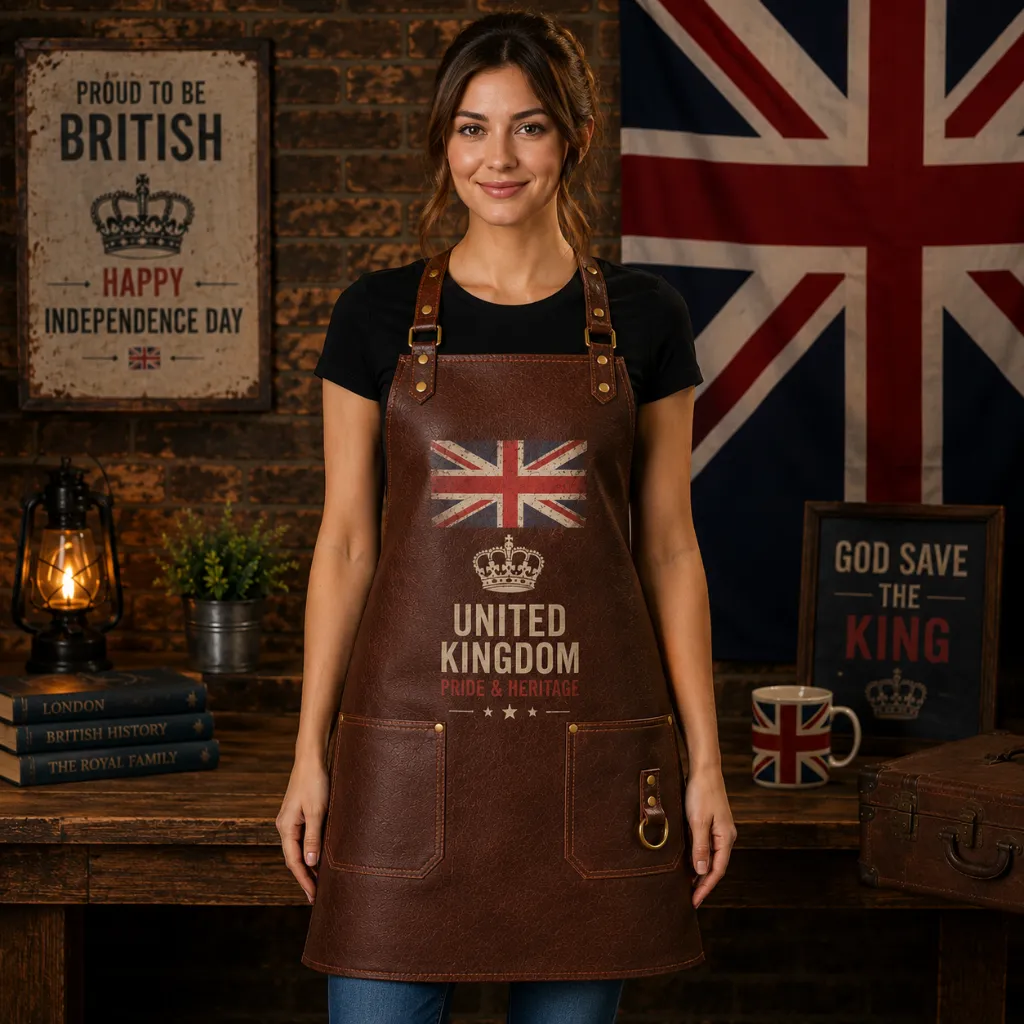Independence-15.webp United Kingdom Leather Apron for Women – Premium Brown Genuine Leather Heritage Apron | Worldwide Shipping - Image 1