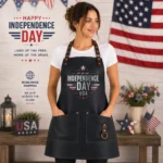 USA Independence Day Leather Apron – Premium Genuine Leather BBQ & Cooking Apron with Worldwide Shipping