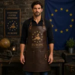 Europe Heritage Leather Apron – Premium Brown Genuine Leather Work Apron | Worldwide Shipping