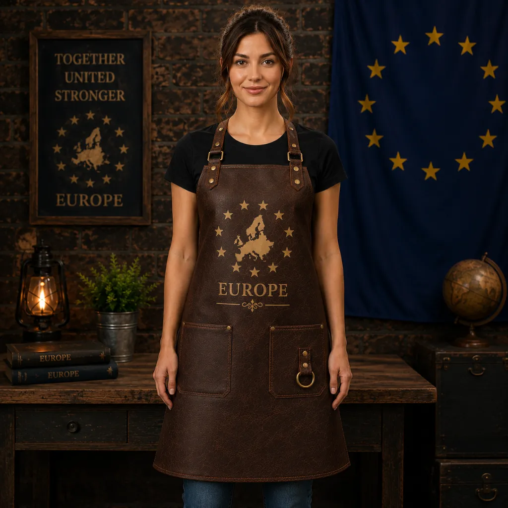 Independence-18.webp Europe Heritage Leather Apron for Women – Premium Brown Genuine Leather Apron | Worldwide Shipping - Image 1