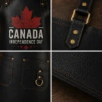 Canada Independence Day Leather Apron – Premium Black Genuine Leather Work Apron | Worldwide Shipping - Image 2