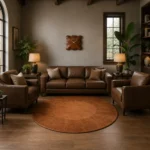 Stylish Floor Accent Suede Leather Rug