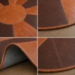 Decorative Living Area Cowhide Leather Rug - Image 2