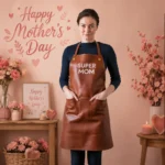 Gourmet Super Mom Brown 2 Pockets Cowhide Leather Apron