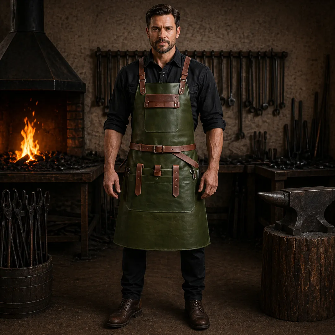Untitled-20.webp Fire Forge Blacksmith Crazy Horse Leather Apron - Image 1