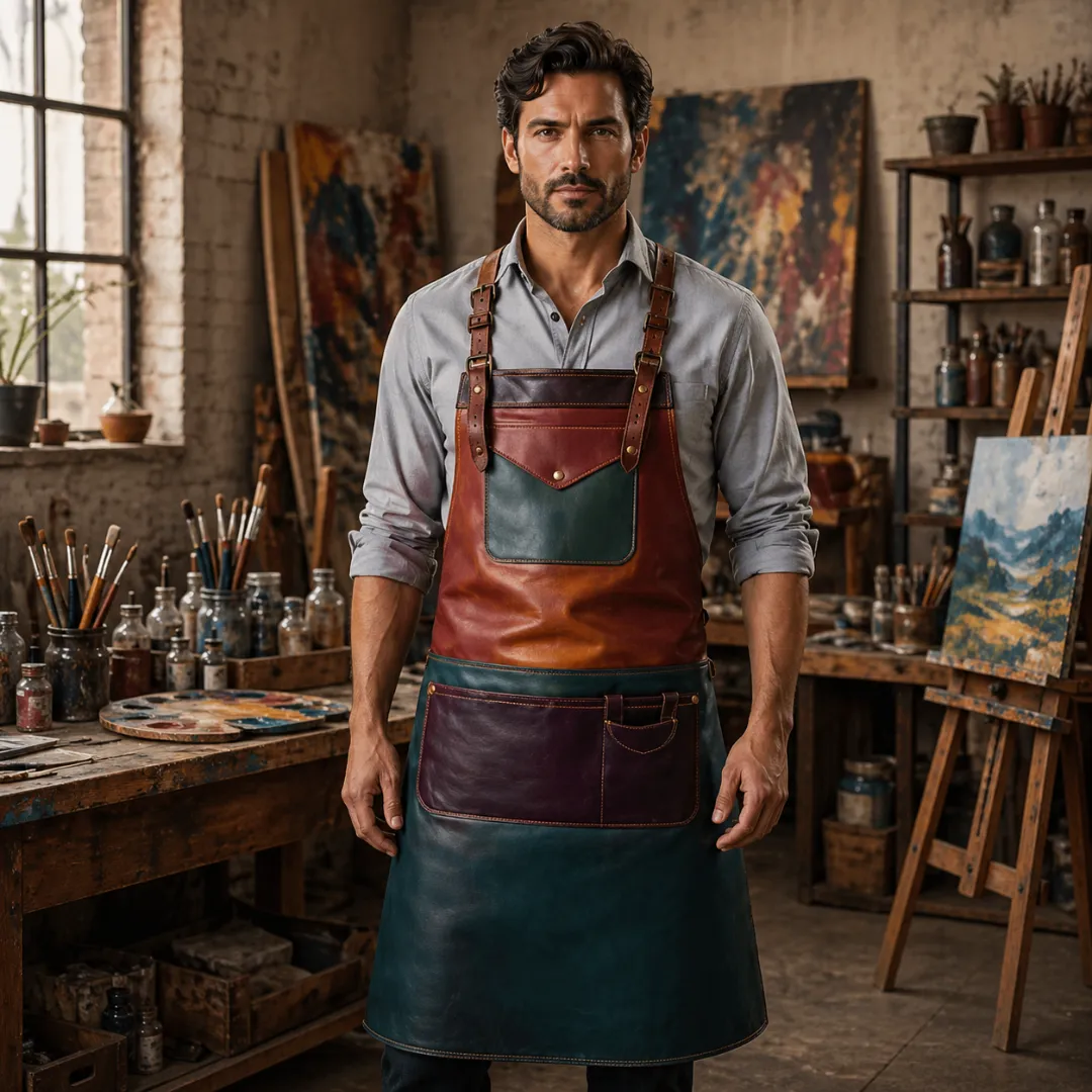 Untitled-2026-04-27T232920.778.webp Creative Big Pocket Crazy Horse Leather Apron - Image 1