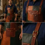 Vibrant Tri-Tone Crazy Horse Leather Apron - Image 2