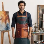 Artistic Triple Color Crazy Horse Leather Apron
