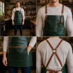 Ledger 1 Zipper Green Crazyhorse Leather Apron - Image 2