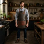Bishop 1 Pocket Charcoal Cowhide Leather Apron