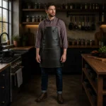 Mercer 1 Zipper Charcoal Cowhide Leather Apron