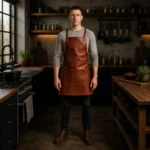 Grayson 2 Pocket Brown Cowhide Leather Apron