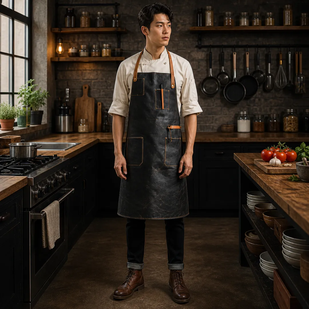 Untitled-2026-05-02T125819.816.webp BBQ Savior Cooking Cowhide Leather Apron - Image 1