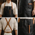 BBQ Savior Cooking Cowhide Leather Apron - Image 2