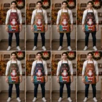 Gingerbread Baker Black Crazy Horse Leather Apron - Image 3
