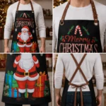 Gingerbread Baker Black Crazy Horse Leather Apron - Image 2