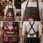 Cozy Cabin Black Crazy Horse Leather Apron - Image 2