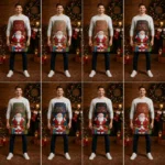 Snowflake Stitch Blue Crazy Horse Leather Apron - Image 3