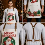 North Pole White Crazy Horse Leather Apron - Image 2
