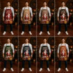 Holiday Spirit Green Crazy Horse Leather Apron - Image 3