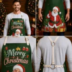 Holiday Spirit Green Crazy Horse Leather Apron - Image 2