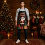 Winter Wonderland Black Crazy Horse Leather Apron