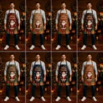 Winter Wonderland Black Crazy Horse Leather Apron - Image 3