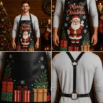 Winter Wonderland Black Crazy Horse Leather Apron - Image 2
