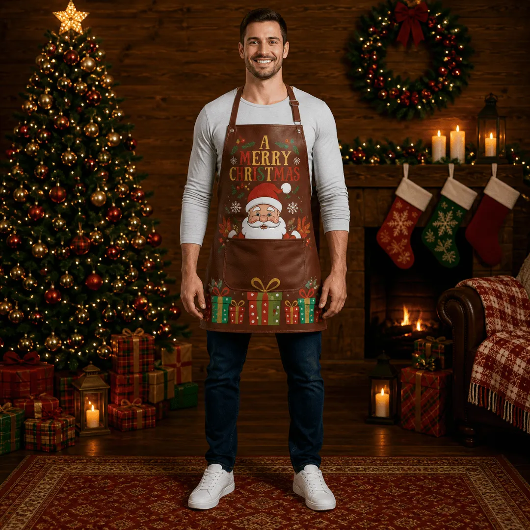 Untitled-2026-05-04T232942.286.webp Holly Jolly Brown Crazy Horse Leather Apron - Image 1