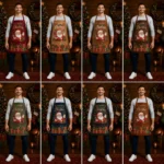 Jingle Bell Red Crazy Horse Leather Apron - Image 3