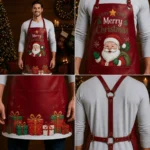 Christmas Eve Red Crazy Horse Leather Apron - Image 2