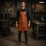 Fraser 2 Pockets Brown Crazyhorse Leather Apron