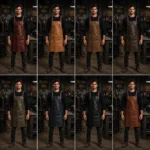 Fraser 2 Pockets Brown Crazyhorse Leather Apron - Image 3
