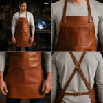 Cooper 2 Pockets TanCowhide Leather Apron - Image 2