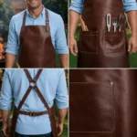 Ember Backyard Grilling Cowhide Leather BBQ Apron - Image 2