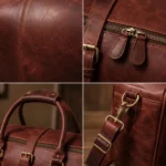 Custom Hunter Brown Leather Duffel Bag - Image 2