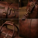 Engraved Leather Duffle Bag for Men - Weekender Travel Bag - Image 2