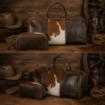 Men's Leather Weekender-Brown Duffle Bag-Classic Travel Holdall