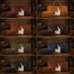 Men's Leather Weekender-Brown Duffle Bag-Classic Travel Holdall - Image 3