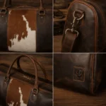 Men's Leather Weekender-Brown Duffle Bag-Classic Travel Holdall - Image 2