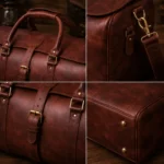 Brown Leather Duffel-Weekender & Carry-On Travel Bag - Image 2