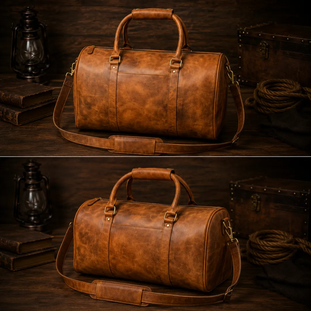 Untitled-2026-05-13T214228.236.webp High-Quality Leather Duffel Bag-Brown Gym & Travel Bag - Image 1