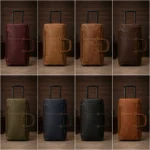 Personalized Leather Duffle Trolley Bag with Wheels - Image 3