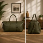 Black Leather Duffle Bag for Men - Overnight Holdall