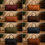 Handmade Leather Travel Duffle Bag - Unique Weekender Bag - Image 3