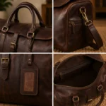 Handmade Leather Travel Duffle Bag - Image 2
